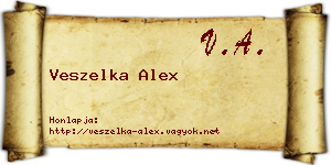 Veszelka Alex névjegykártya