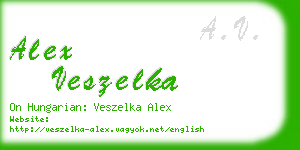 alex veszelka business card